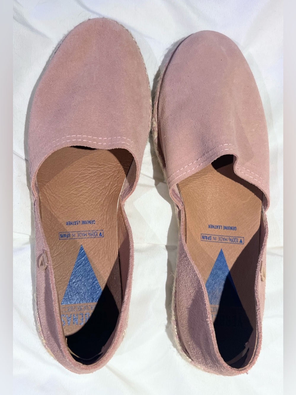 Verbenas Women’s Pink Suede Espadrille Slip-Ons Size 41 (US 10).